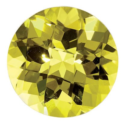 Gemstone Lemon Quartz Aa Quality 12mm Round Checkerboard