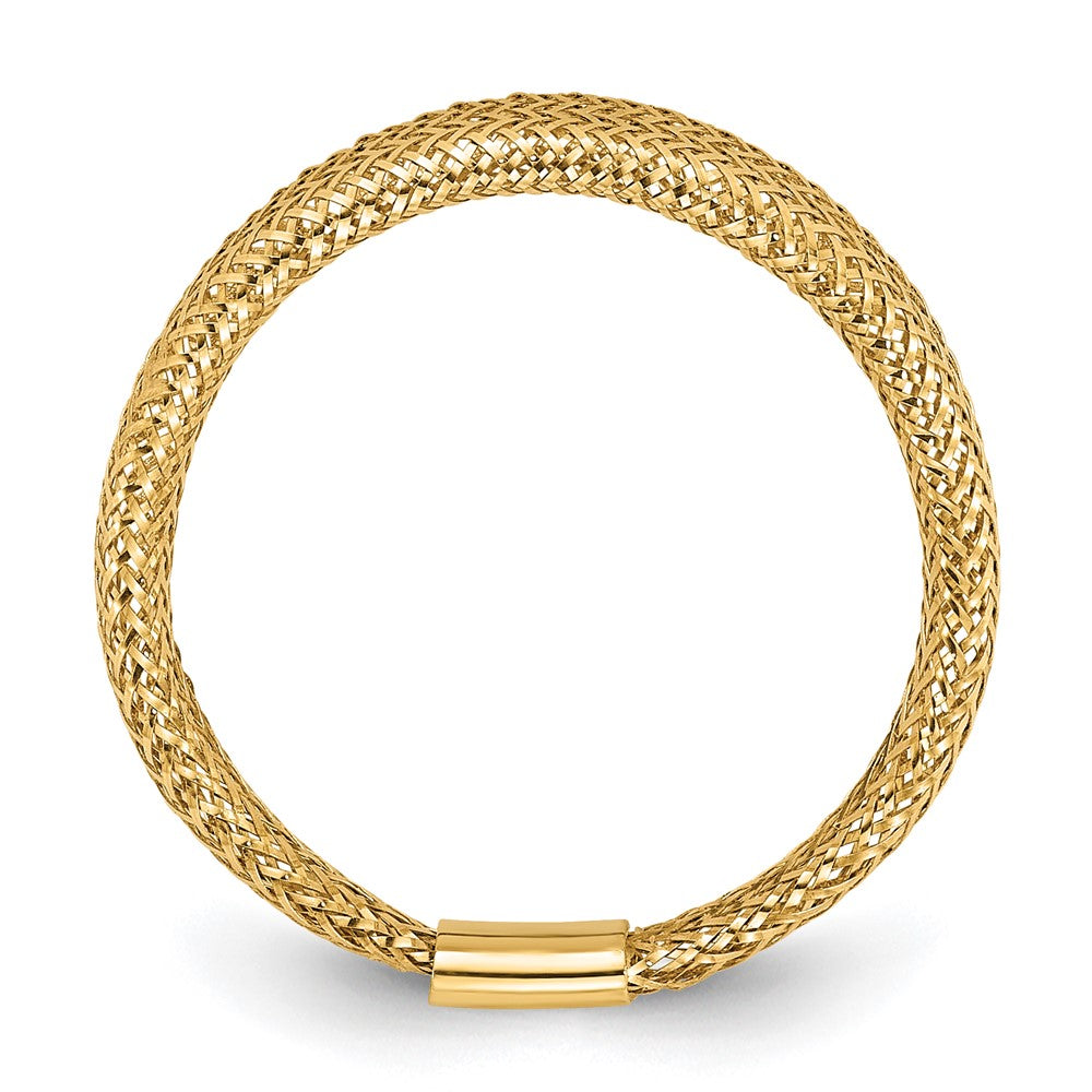 14K Yellow Gold Mesh Tapered Stretch Ring