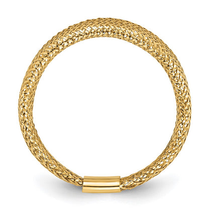 14K Yellow Gold Mesh Tapered Stretch Ring