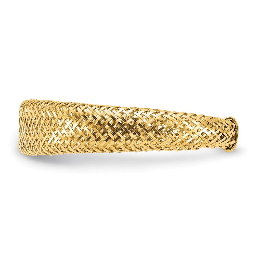 14K Yellow Gold Mesh Tapered Stretch Ring