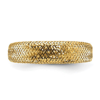 14K Yellow Gold Mesh Tapered Stretch Ring