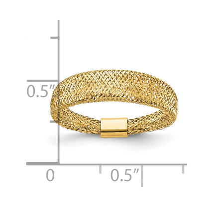 14K Yellow Gold Mesh Tapered Stretch Ring