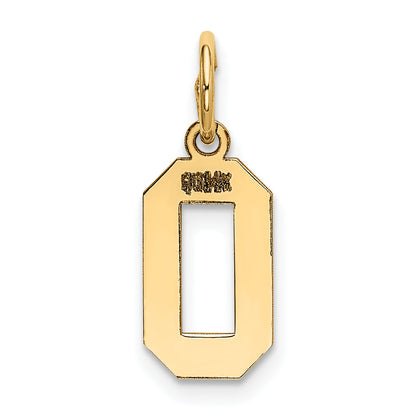 14k Yellow Gold 14k Small Polished Number 0 Charm