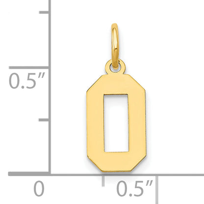 14k Yellow Gold 14k Small Polished Number 0 Charm