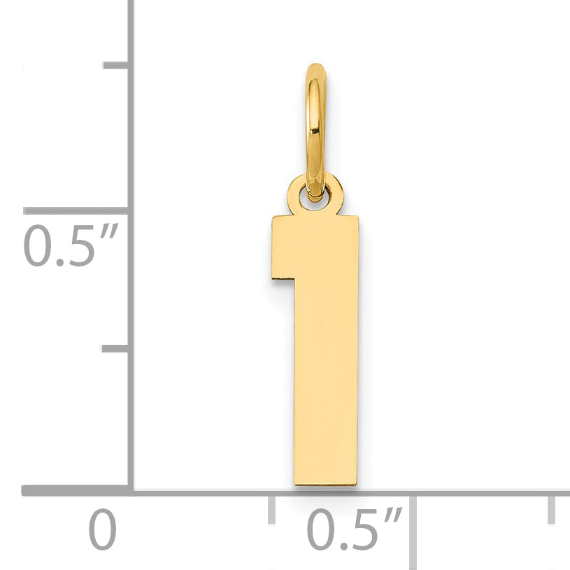 14k Yellow Gold 14k Small Polished Number 1 Charm