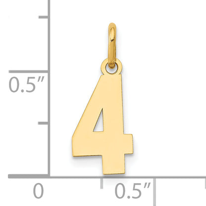 14k Yellow Gold 14k Small Polished Number 4 Charm