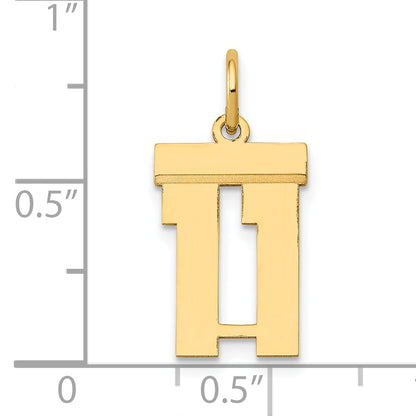 14k Yellow Gold 14k Small Polished Number 11 Charm