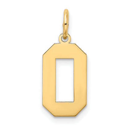 14k Yellow Gold 14k Medium Satin Number 0 Charm