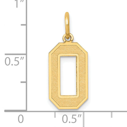14k Yellow Gold 14k Medium Satin Number 0 Charm