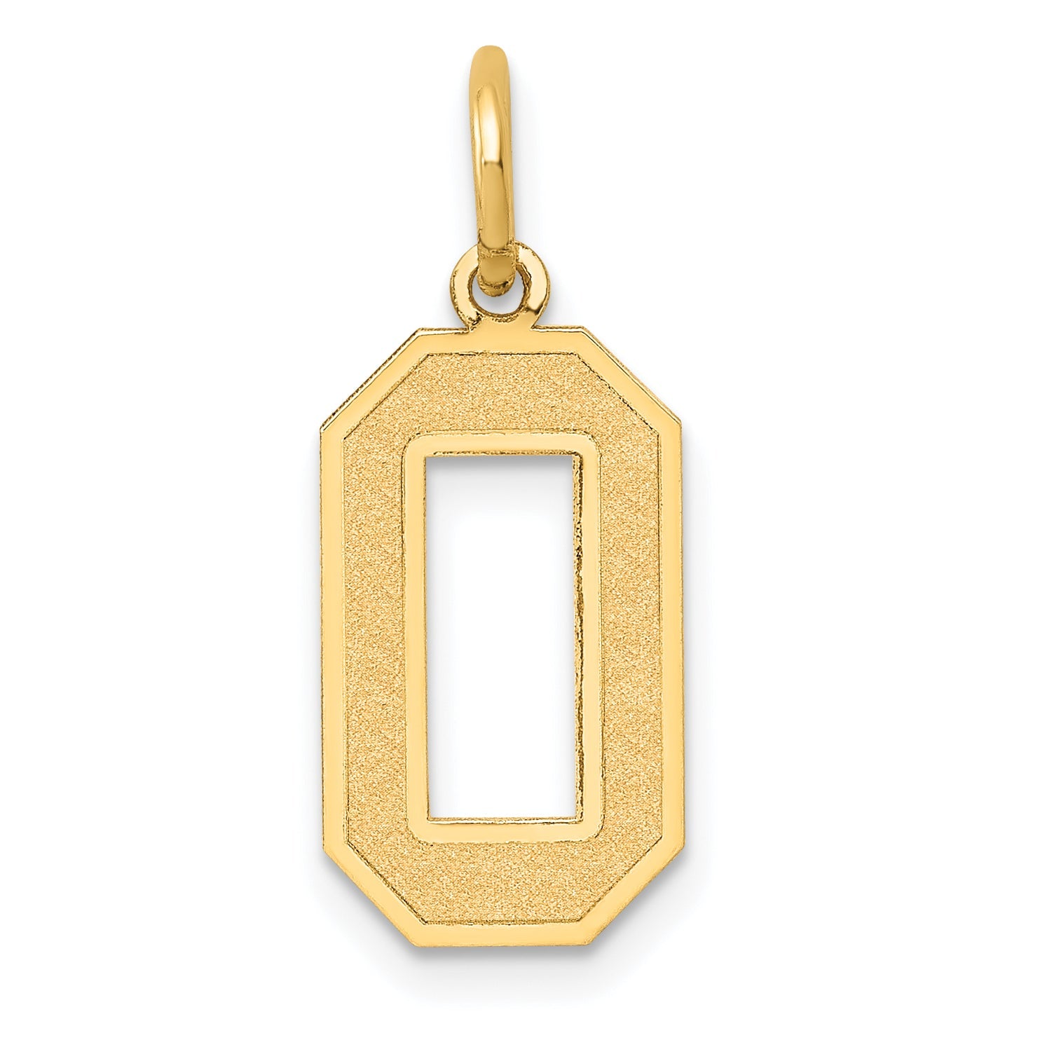 14k Yellow Gold 14k Medium Satin Number 0 Charm