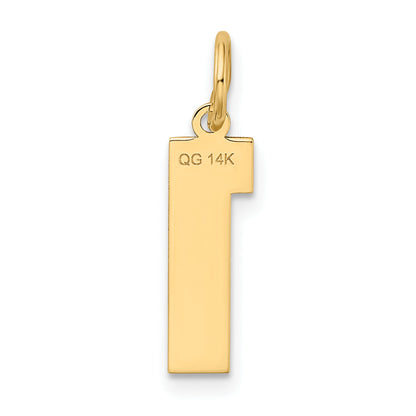 14k Yellow Gold 14k Medium Satin Number 1 Charm