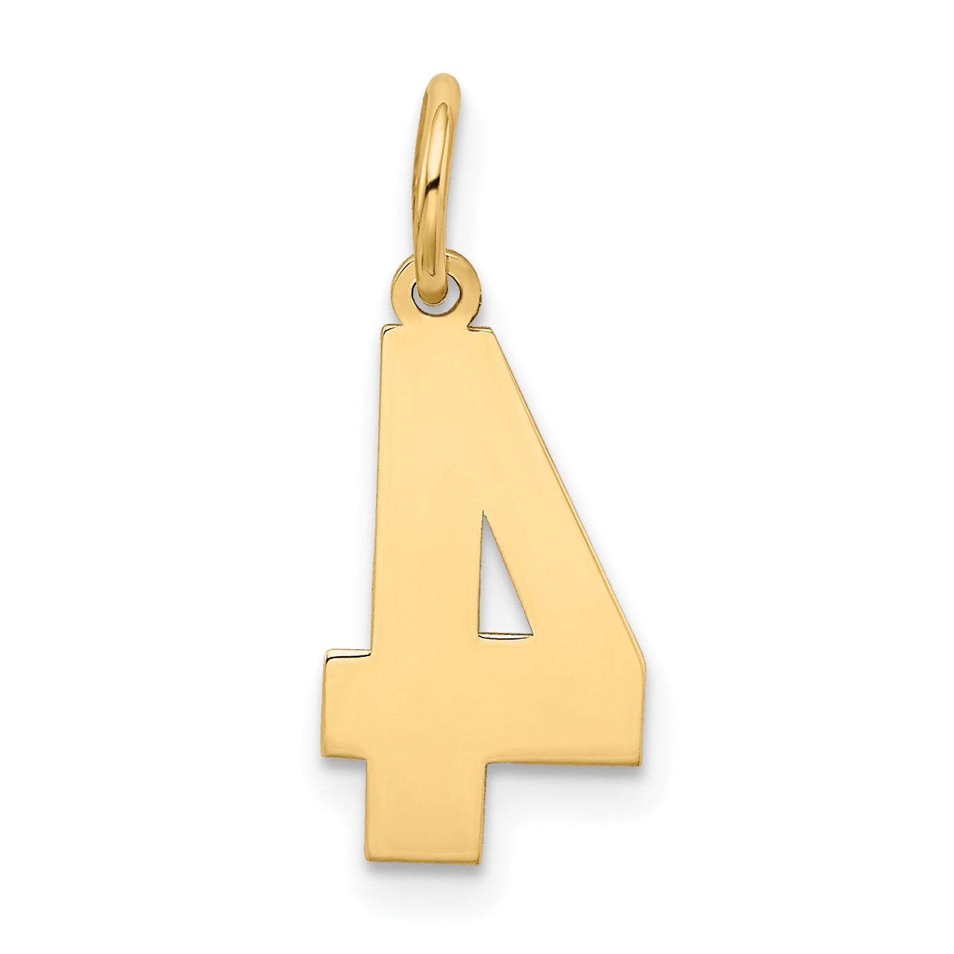 14k Yellow Gold 14k Medium Satin Number 4 Charm