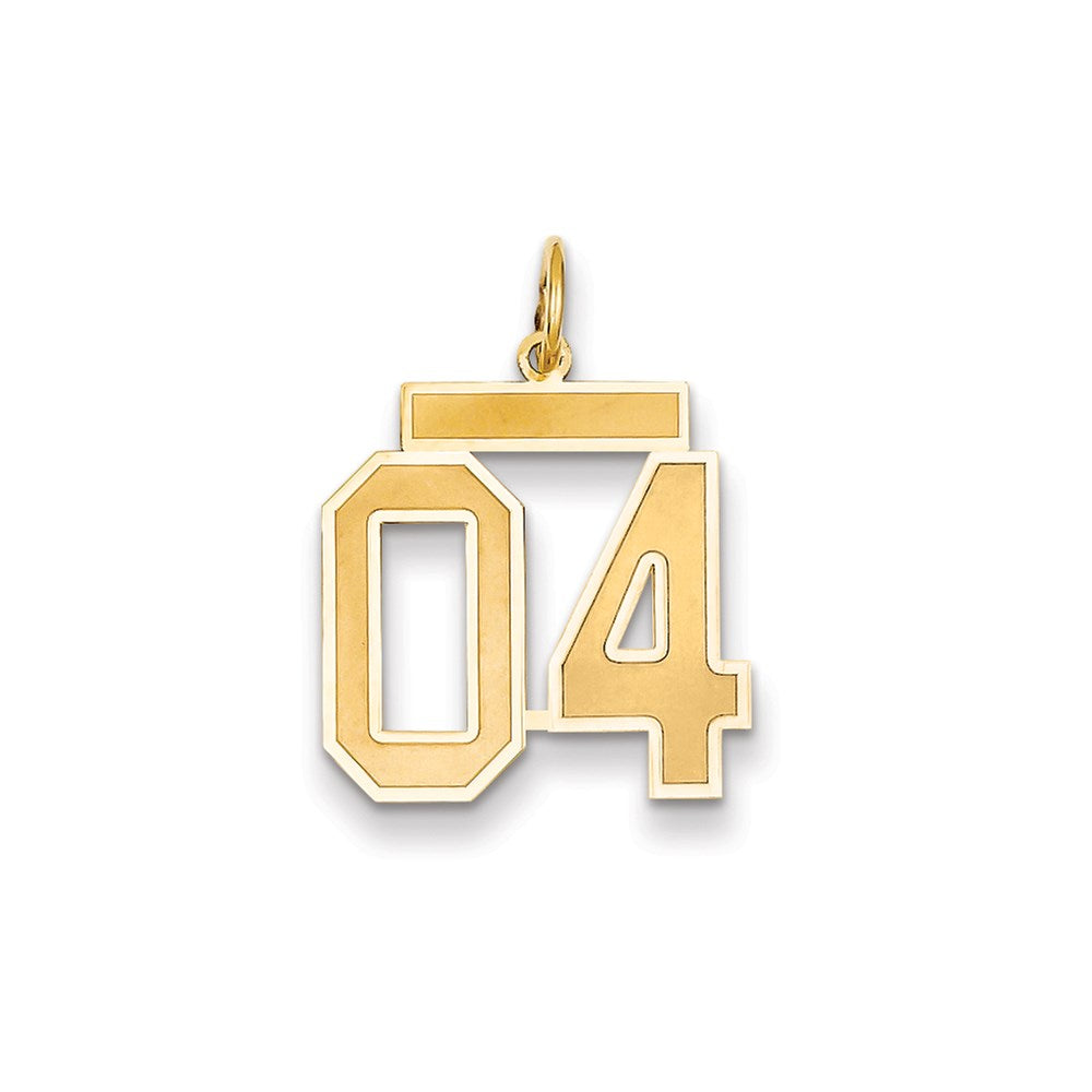 14K Yellow Gold Medium Satin Number 4 Top