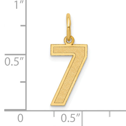 14k Yellow Gold 14k Medium Satin Number 7 Charm