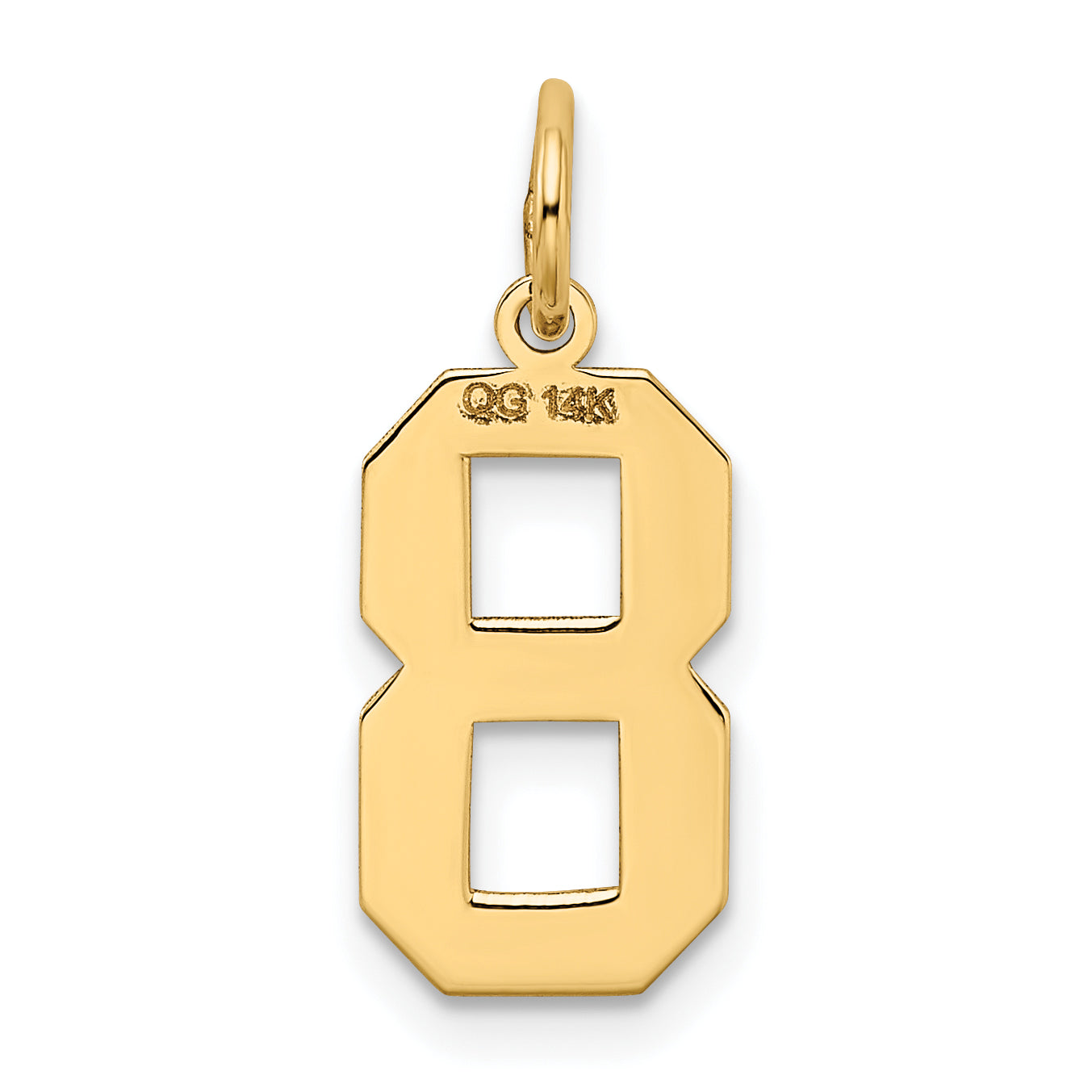 14k Yellow Gold 14k Medium Satin Number 8 Charm