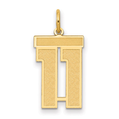 14k Yellow Gold 14k Medium Satin Number 11 Charm