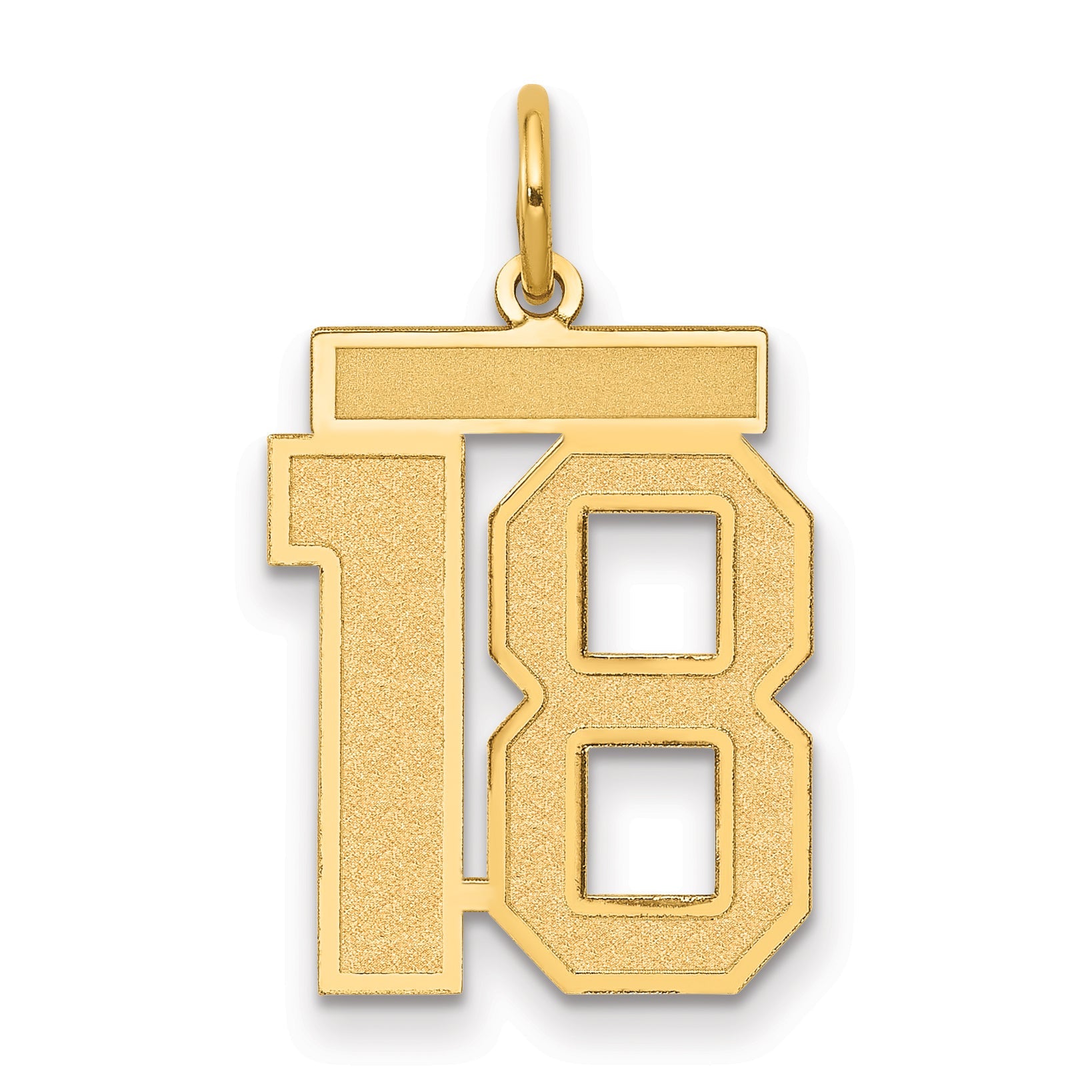 14k Yellow Gold 14k Medium Satin Number 18 Charm