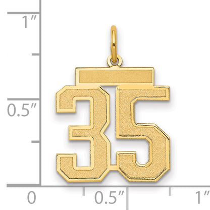 10K Yellow Gold Medium Satin Number 35 Charm