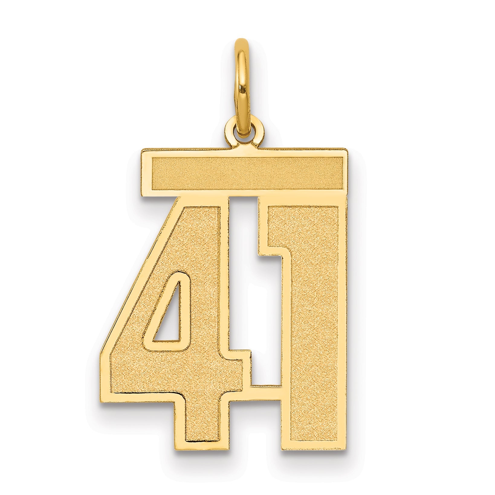10K Yellow Gold Medium Satin Number 41 Charm