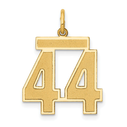 14k Yellow Gold 14k Medium Satin Number 44 Charm
