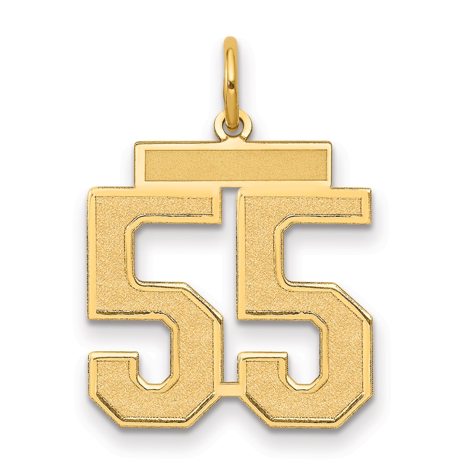 10K Yellow Gold Medium Satin Number 55 Charm