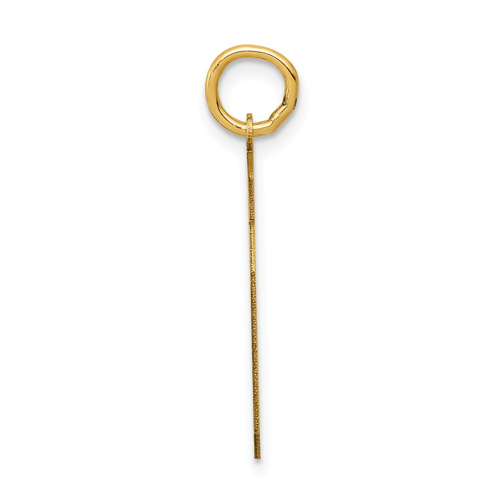 14K Yellow Gold Medium Satin Number 80 Charm