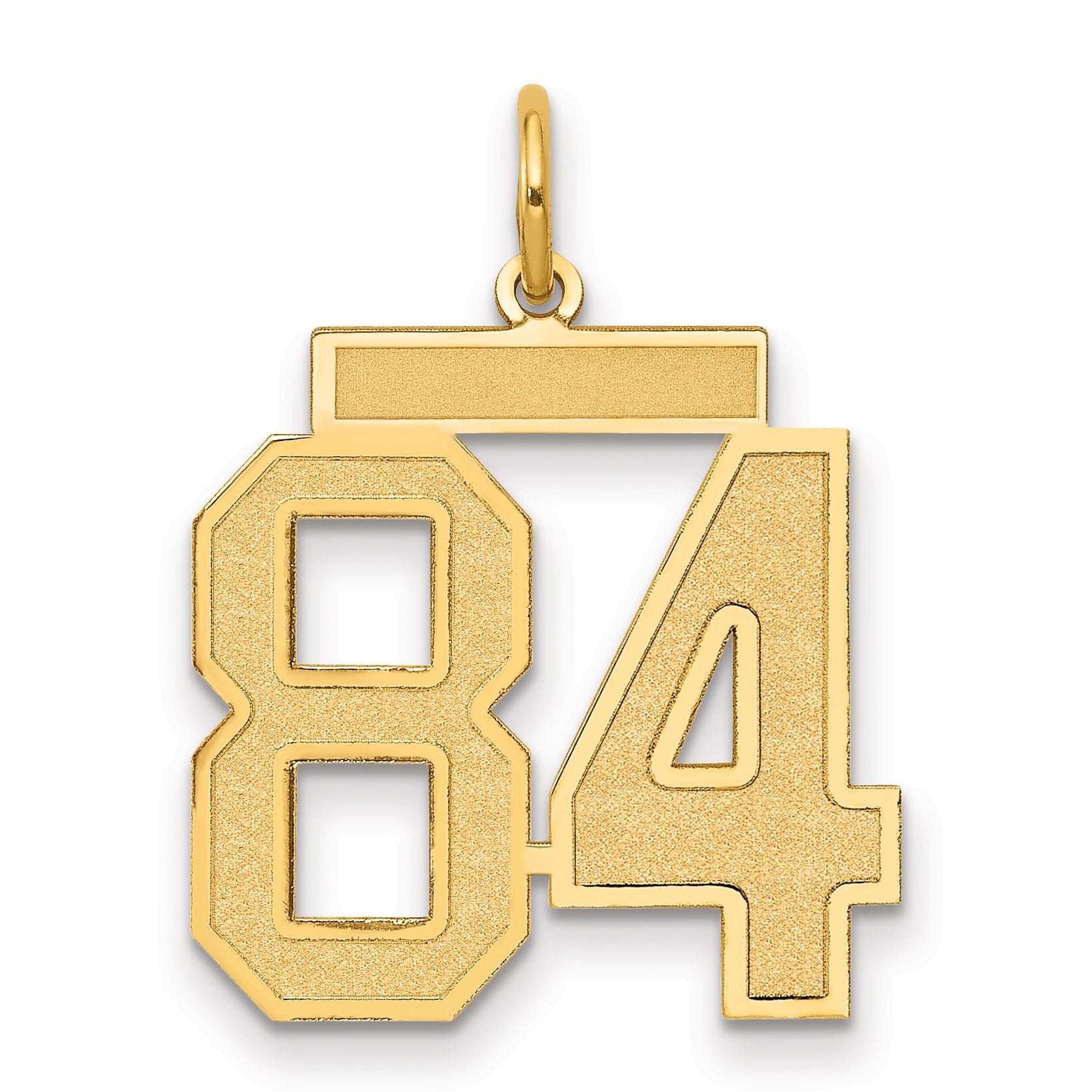 14K Yellow Gold Medium Satin Number 84 Charm