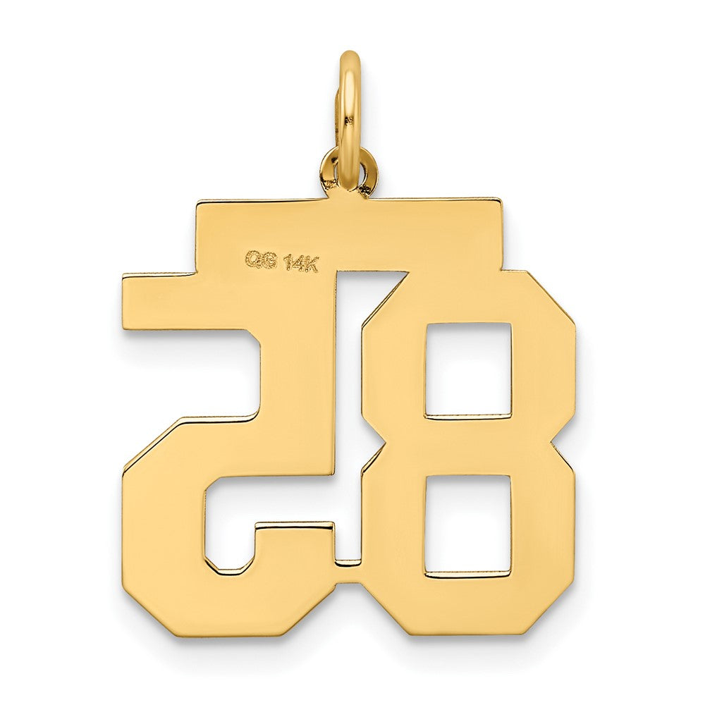 14K Yellow Gold Medium Satin Number 85 Charm