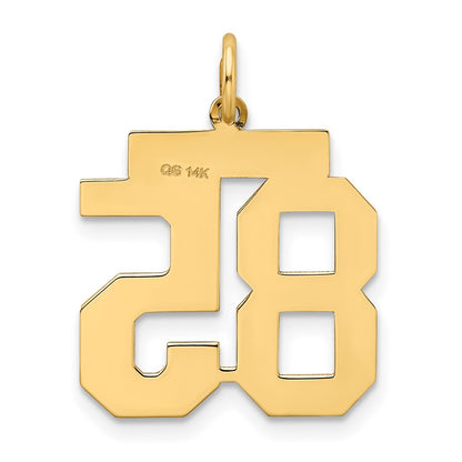 14K Yellow Gold Medium Satin Number 85 Charm