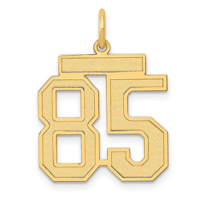 14K Yellow Gold Medium Satin Number 85 Charm
