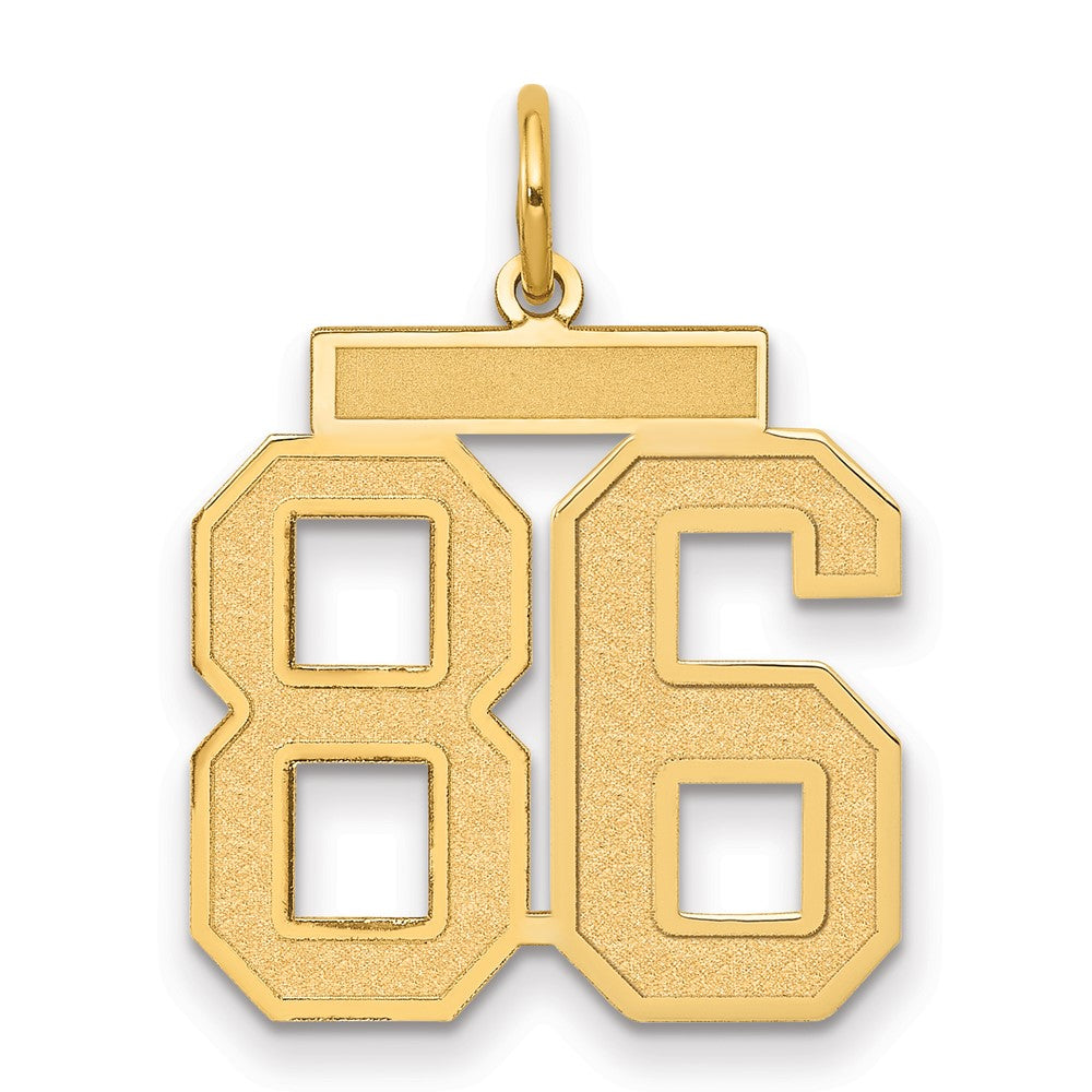 14K Yellow Gold Medium Satin Number 86 Charm