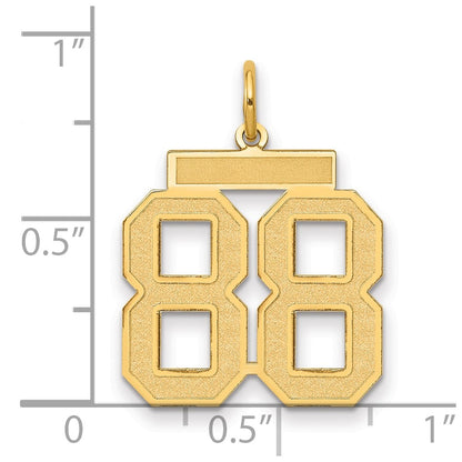 14k Yellow Gold 14k Medium Satin Number 88 Charm