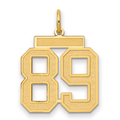 14K Yellow Gold Medium Satin Number 89 Charm