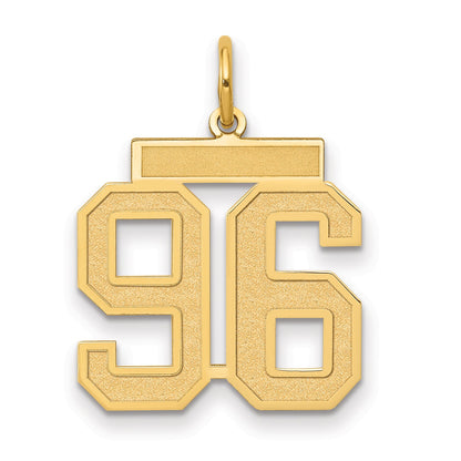 14K Yellow Gold Medium Satin Number 96 Charm