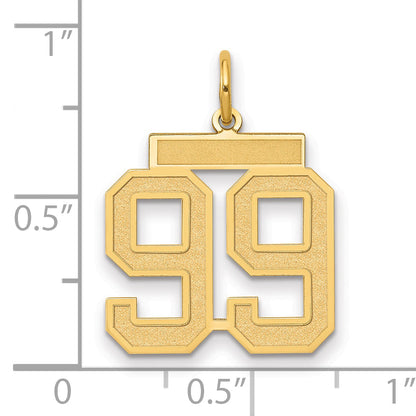 10K Yellow Gold Medium Satin Number 99 Charm
