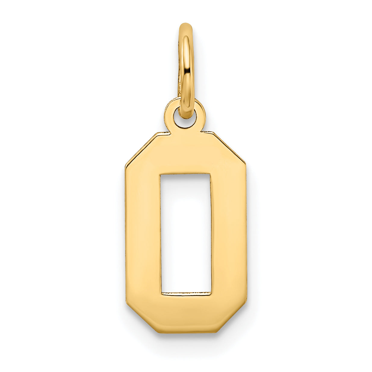 14k Yellow Gold 14k Small Satin Number 0 Charm