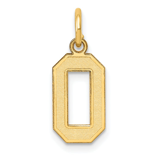 14k Yellow Gold 14k Small Satin Number 0 Charm