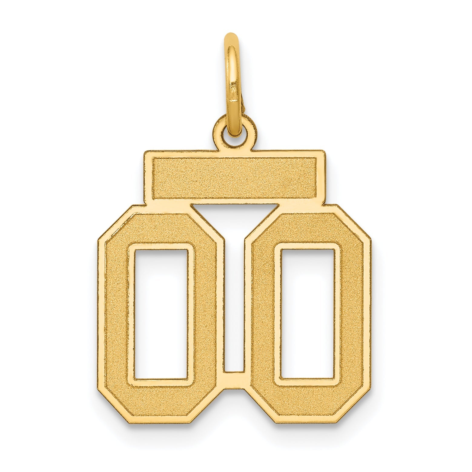 14K Yellow Gold Small Satin Number 00 Charm