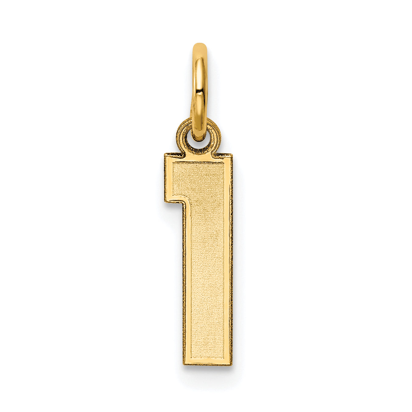 14k Yellow Gold 14k Small Satin Number 1 Charm