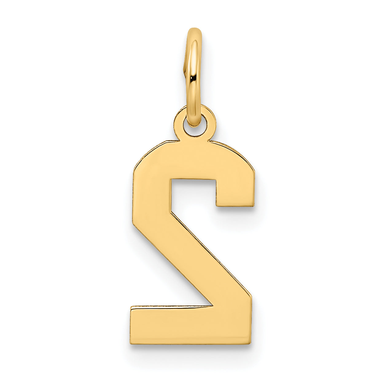 14k Yellow Gold 14k Small Satin Number 2 Charm