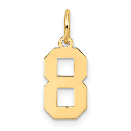 14k Yellow Gold 14k Small Satin Number 8 Charm