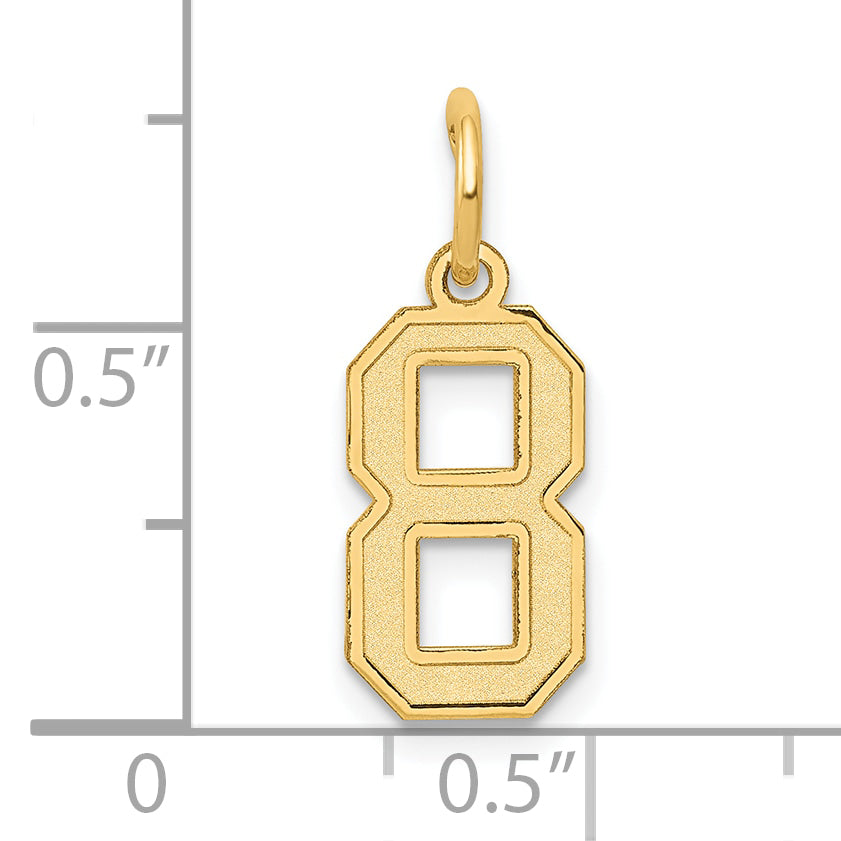 14k Yellow Gold 14k Small Satin Number 8 Charm