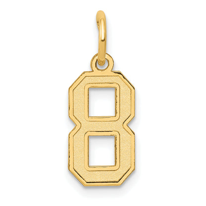 14k Yellow Gold 14k Small Satin Number 8 Charm
