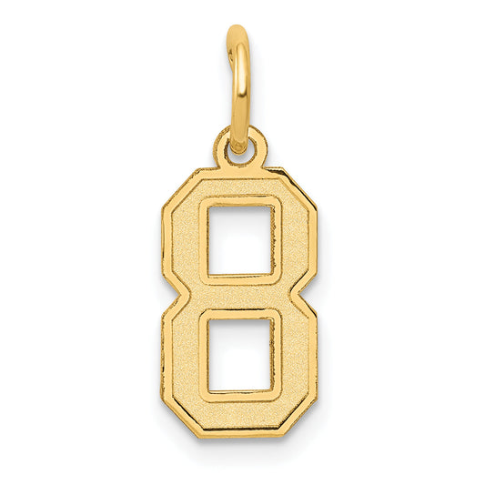 14k Yellow Gold 14k Small Satin Number 8 Charm