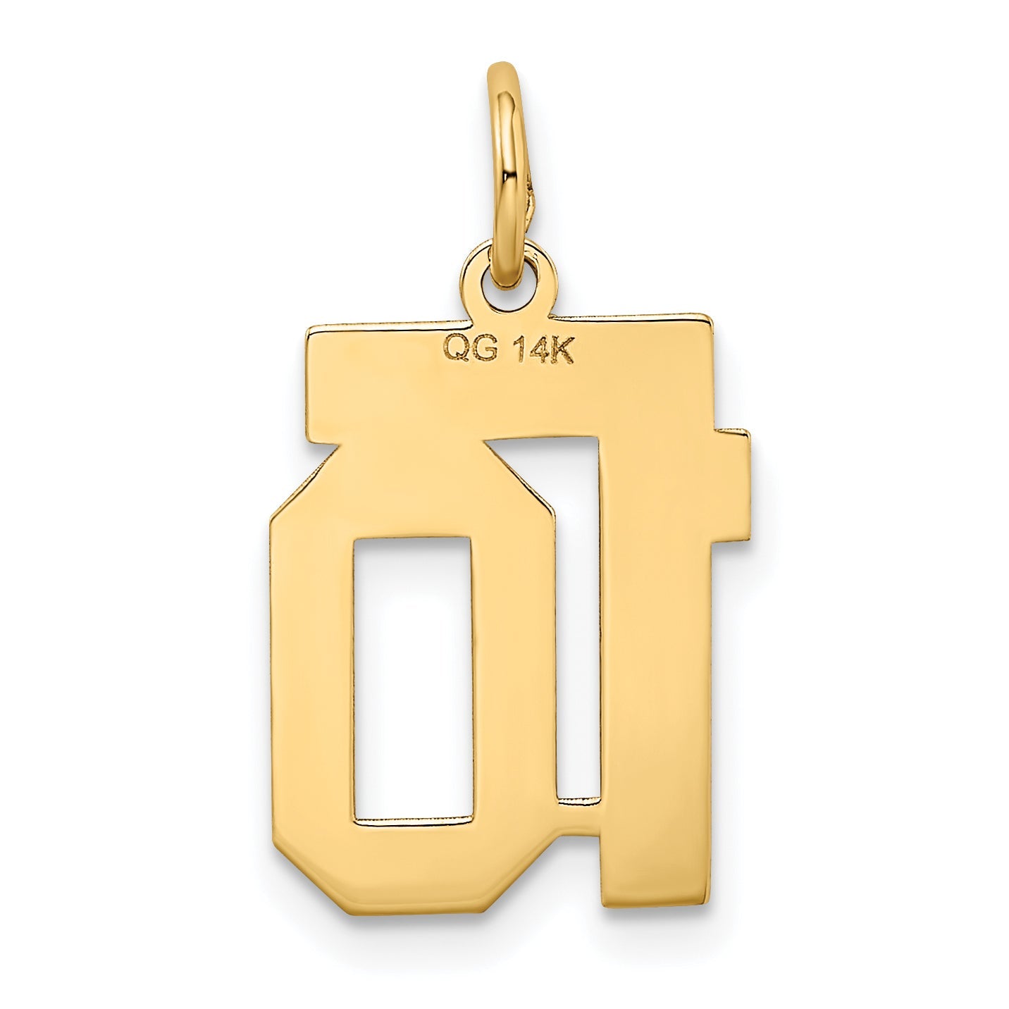 14k Yellow Gold 14k Small Satin Number 10 Charm