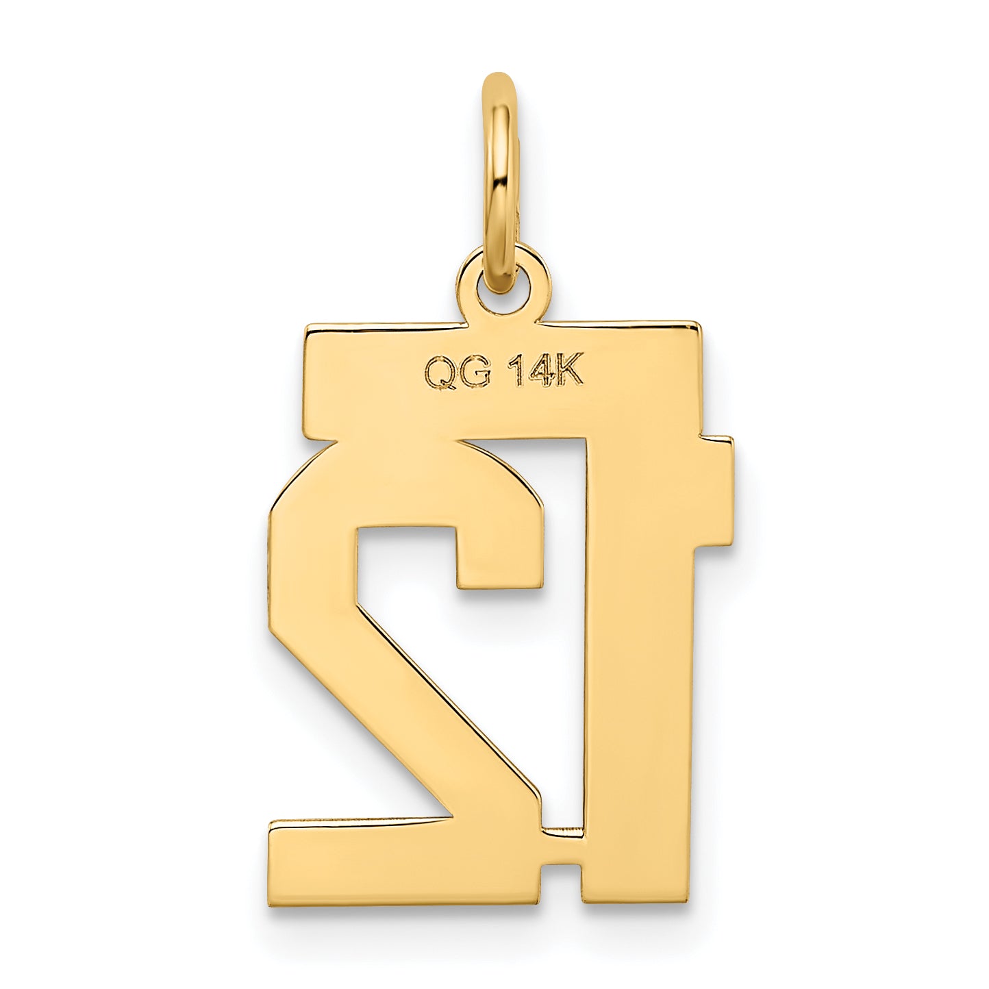 14k Yellow Gold 14k Small Satin Number 12 Charm