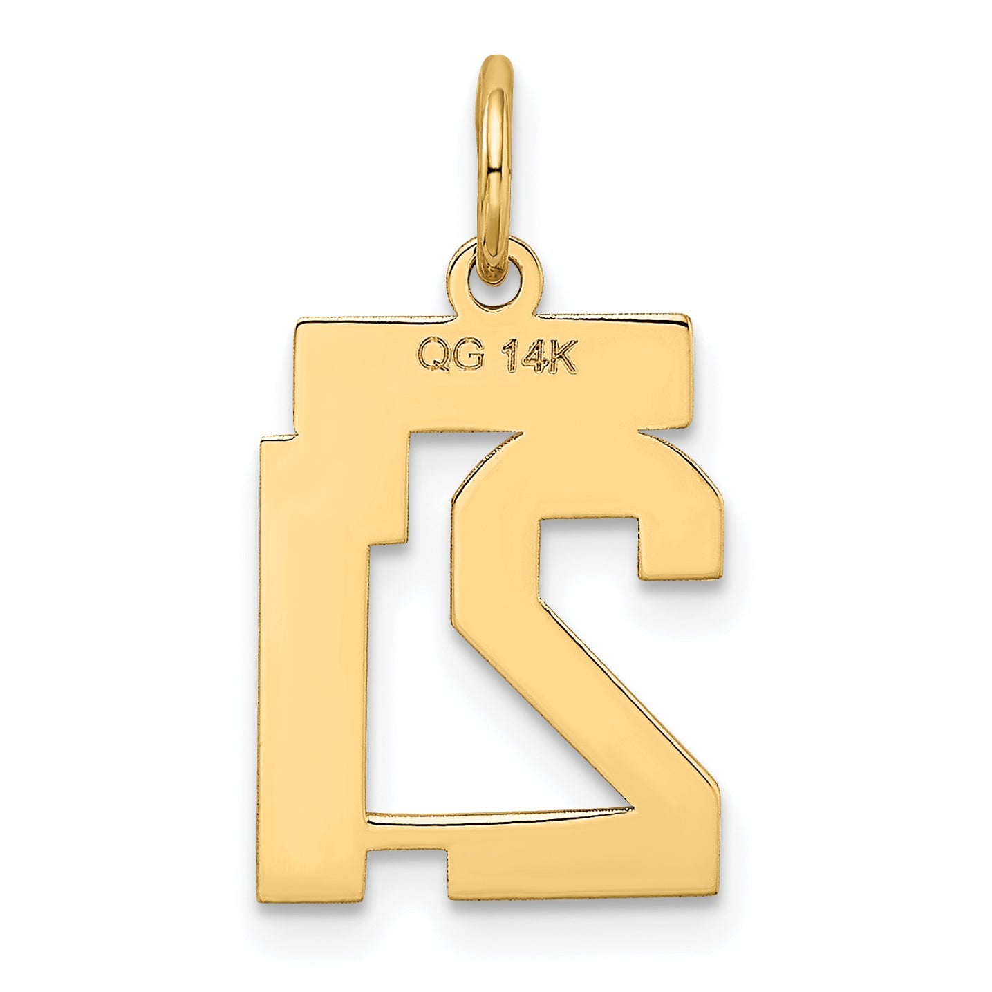 14k Yellow Gold 14k Small Satin Number 21 Charm