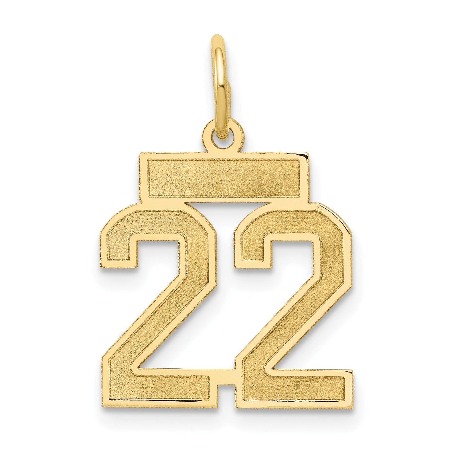 14k Yellow Gold 14k Small Satin Number 22 Charm