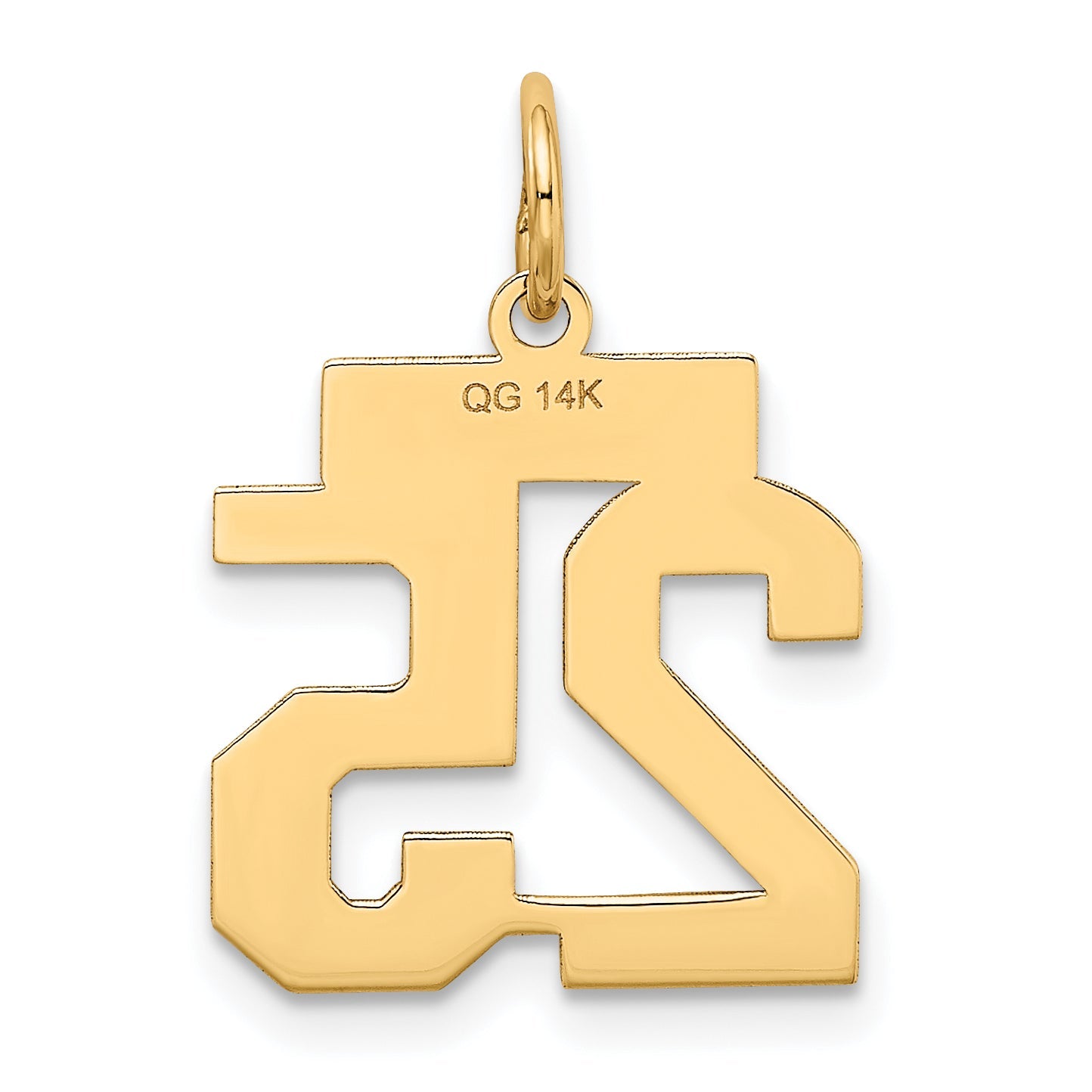 14k Yellow Gold 14k Small Satin Number 25 Charm