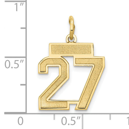14k Yellow Gold 14k Small Satin Number 27 Charm